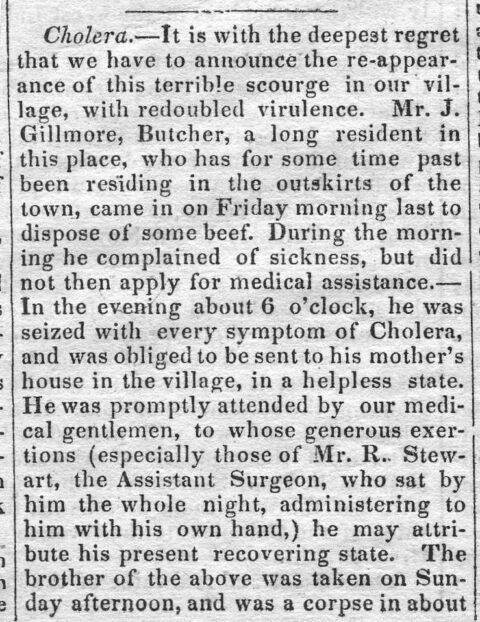 Cholera Hits Brockville (1832) - Brockville Museum